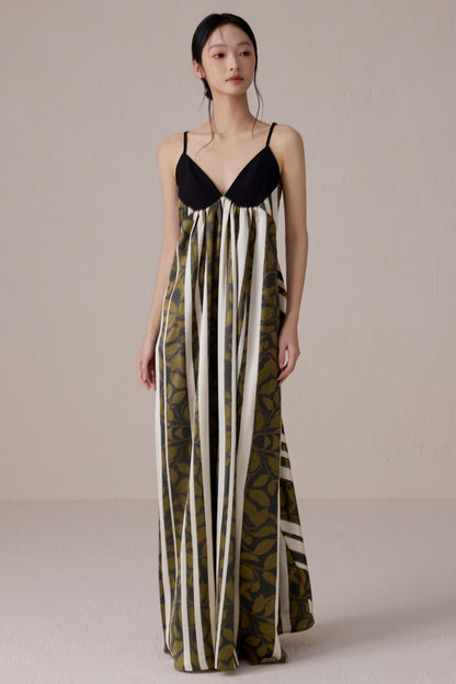 Striped V-Neck Dress