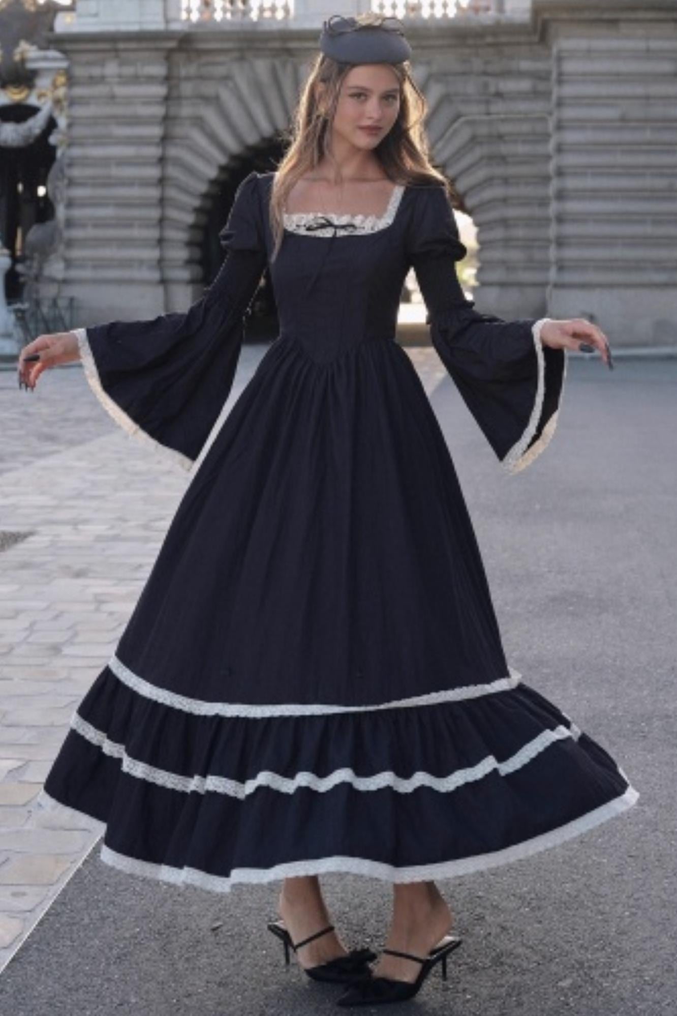 Dark Blue Lace Dress