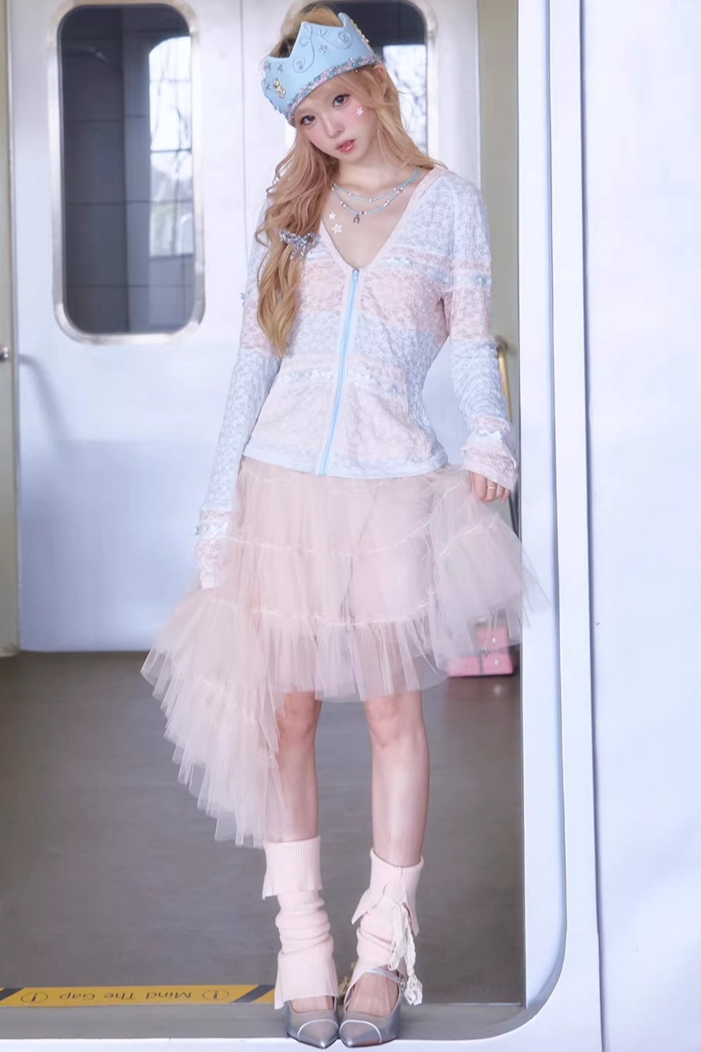 Peach Pink Puffy Skirt