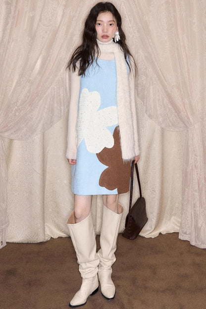 Contrasting Flower Patchwork Sundress