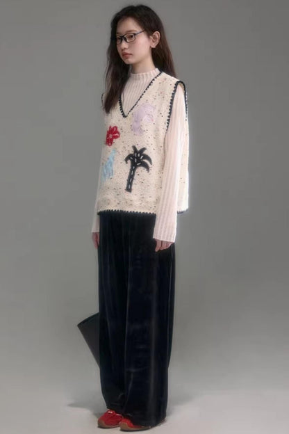 Swan Velvet Wide-Leg Pants