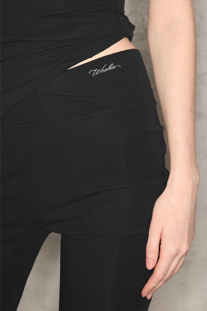 Folded Waist Slim Yoga Slacks