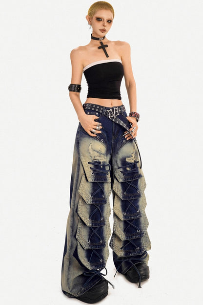 Vintage Washed Denim Pants