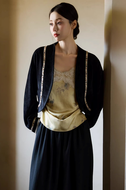 Ethnic Black Cocoon Jacket