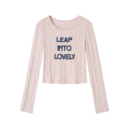 Pink Floral Slim-Fit Sweater