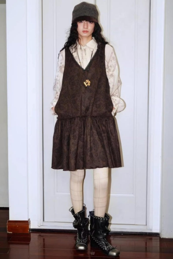 Vintage Suede Sleeveless Dress