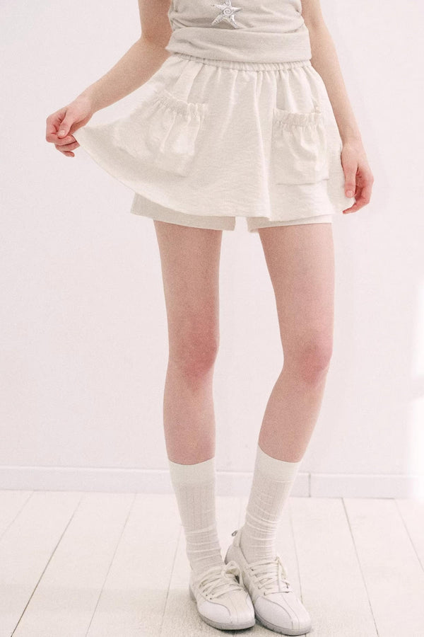 Misty Beige Ballet Pants Skirt
