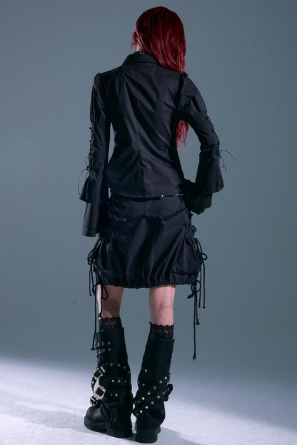 Raw Edge Puffy Bud Skirt