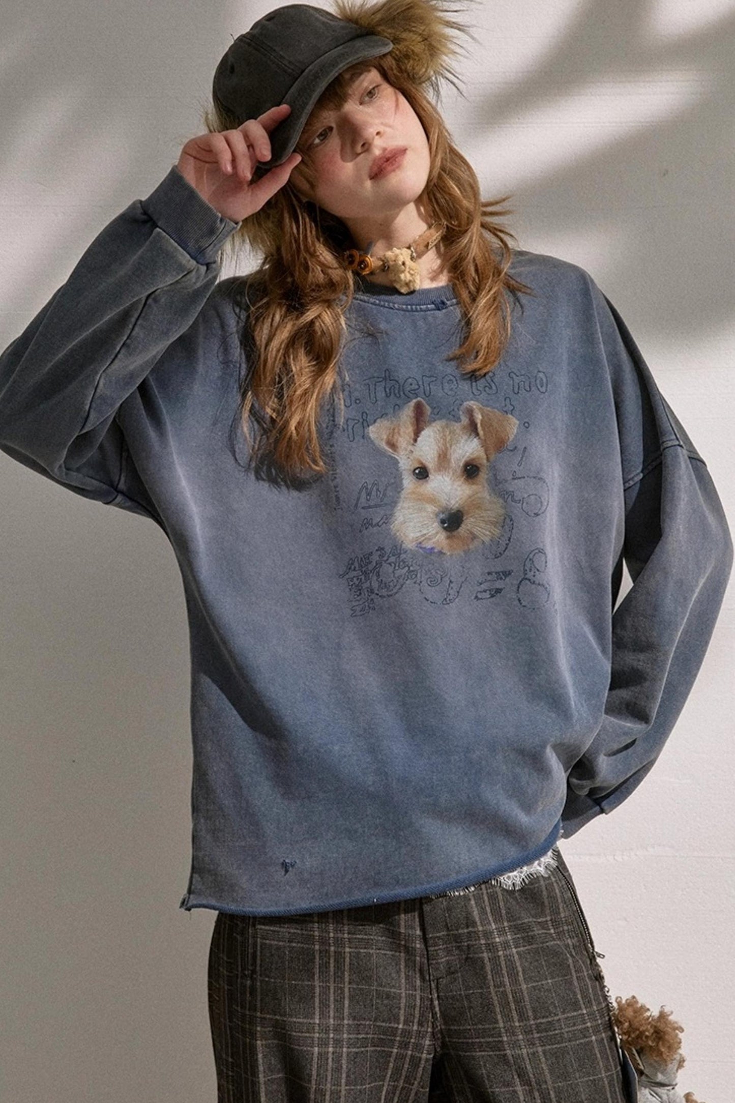 Lazy Vintage Style Pullover Sweatshirt