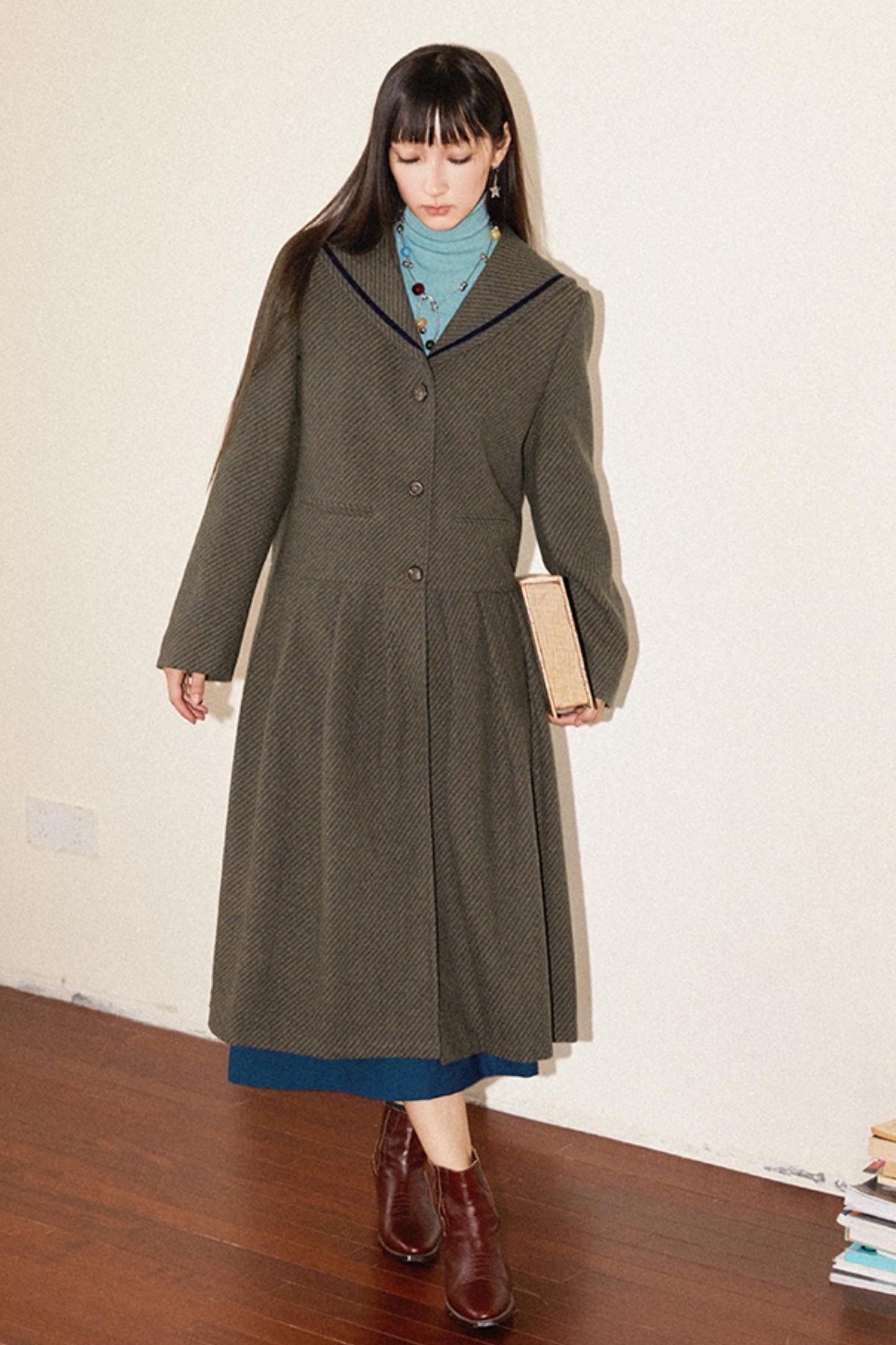 Retro Loose Fit Wool Dress