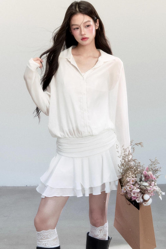 Cherry Blossom Waist Ruffle Dress