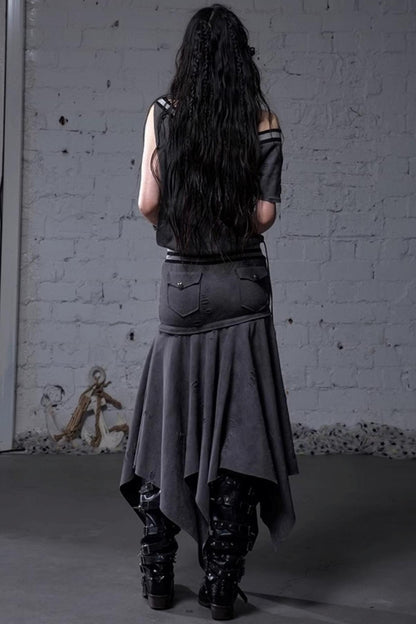 Detachable Hem Punk Corset Dress