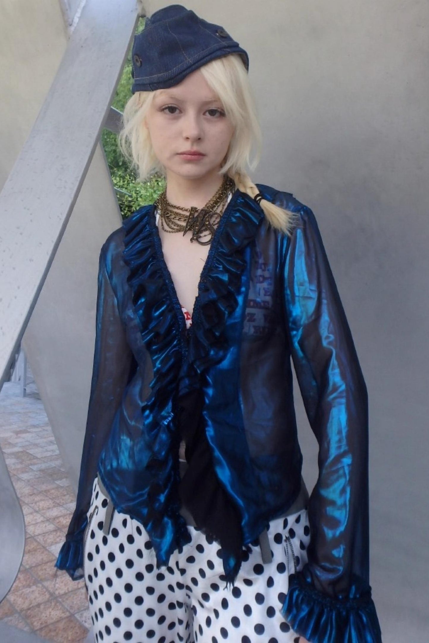 Shattered Blue Mesh Cardigan