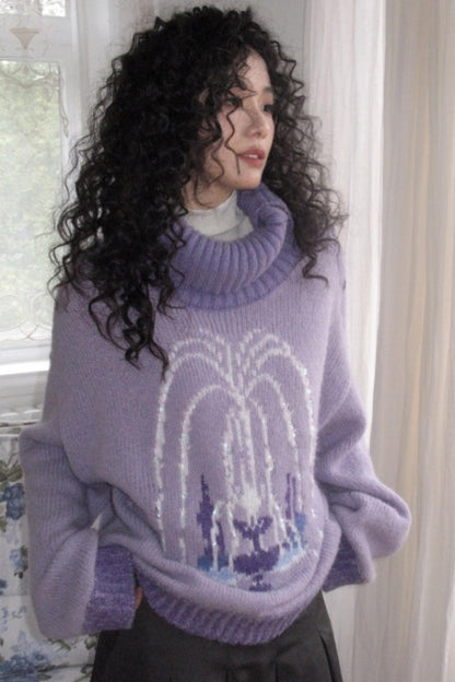 Fountain Pattern Knit Sweater