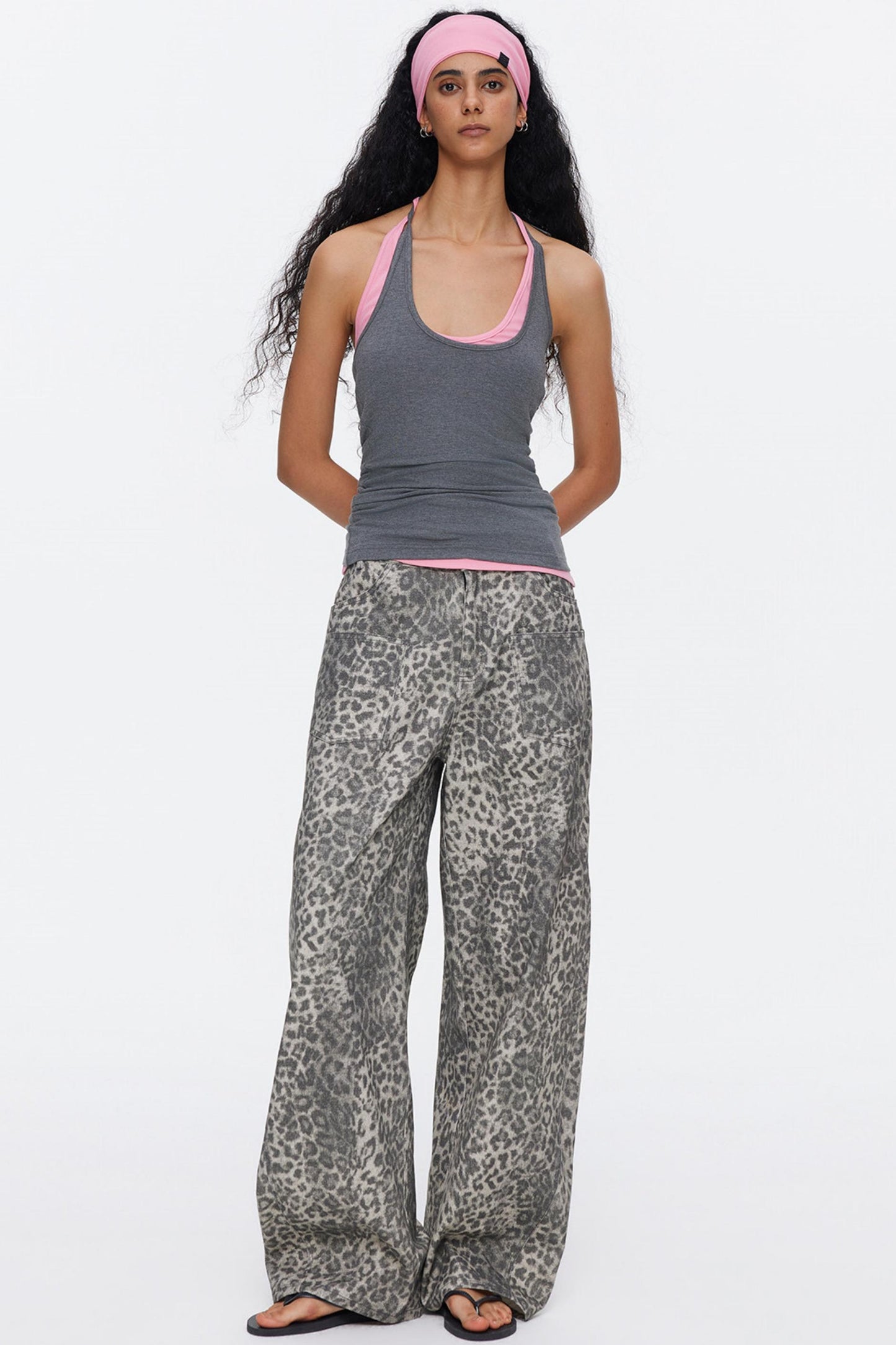 Retro Cotton Leopard Pants