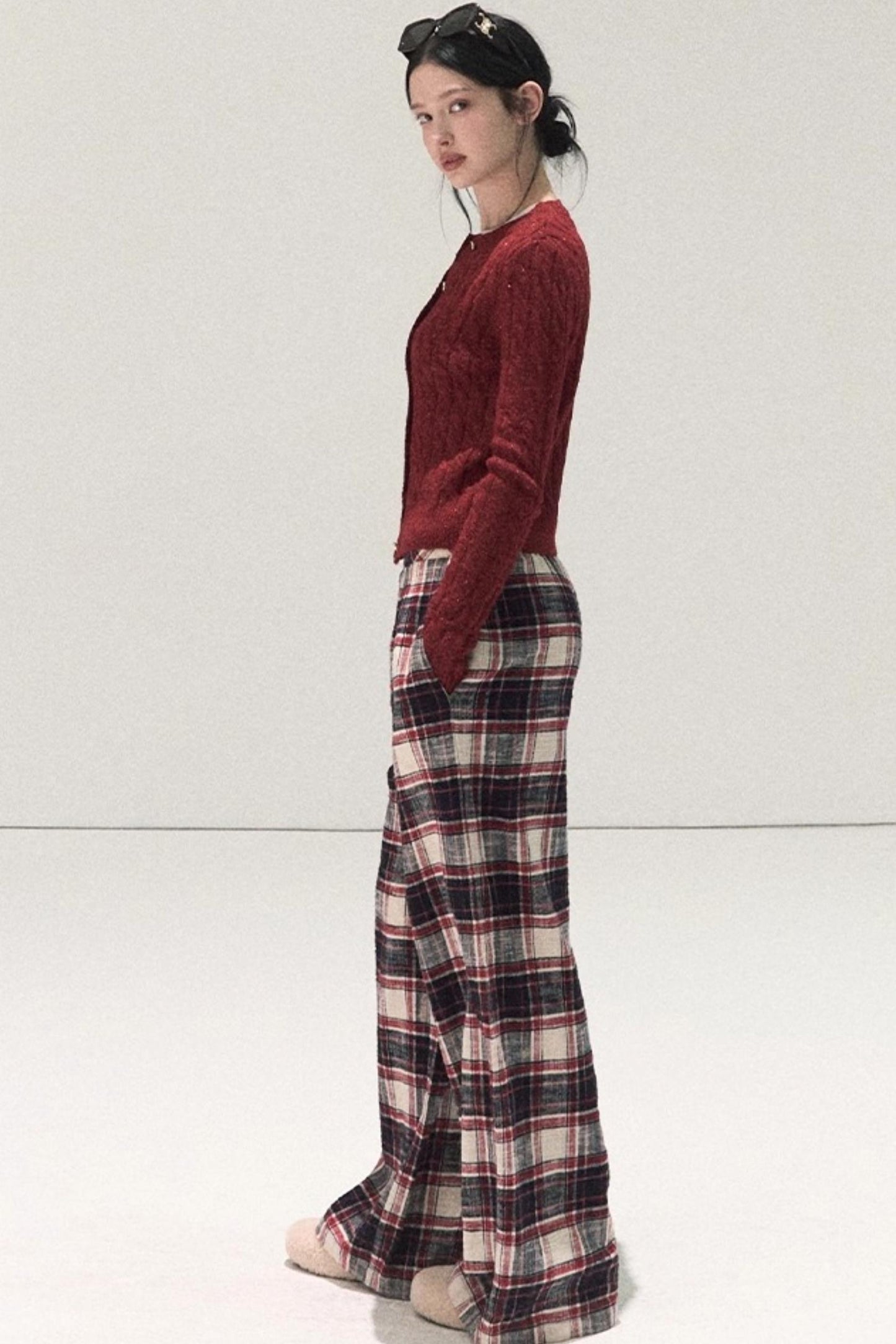 Pure Cotton Plaid Winter Pants