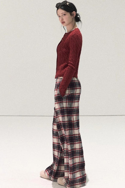 Pure Cotton Plaid Winter Pants