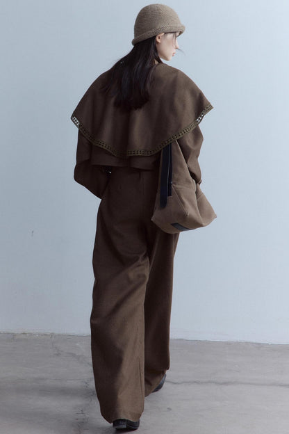 French Wool Fishbone Pants