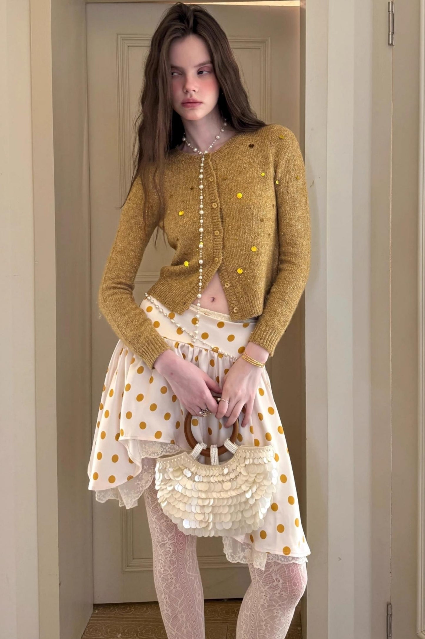 Vintage Lace Polka Dot Skirt