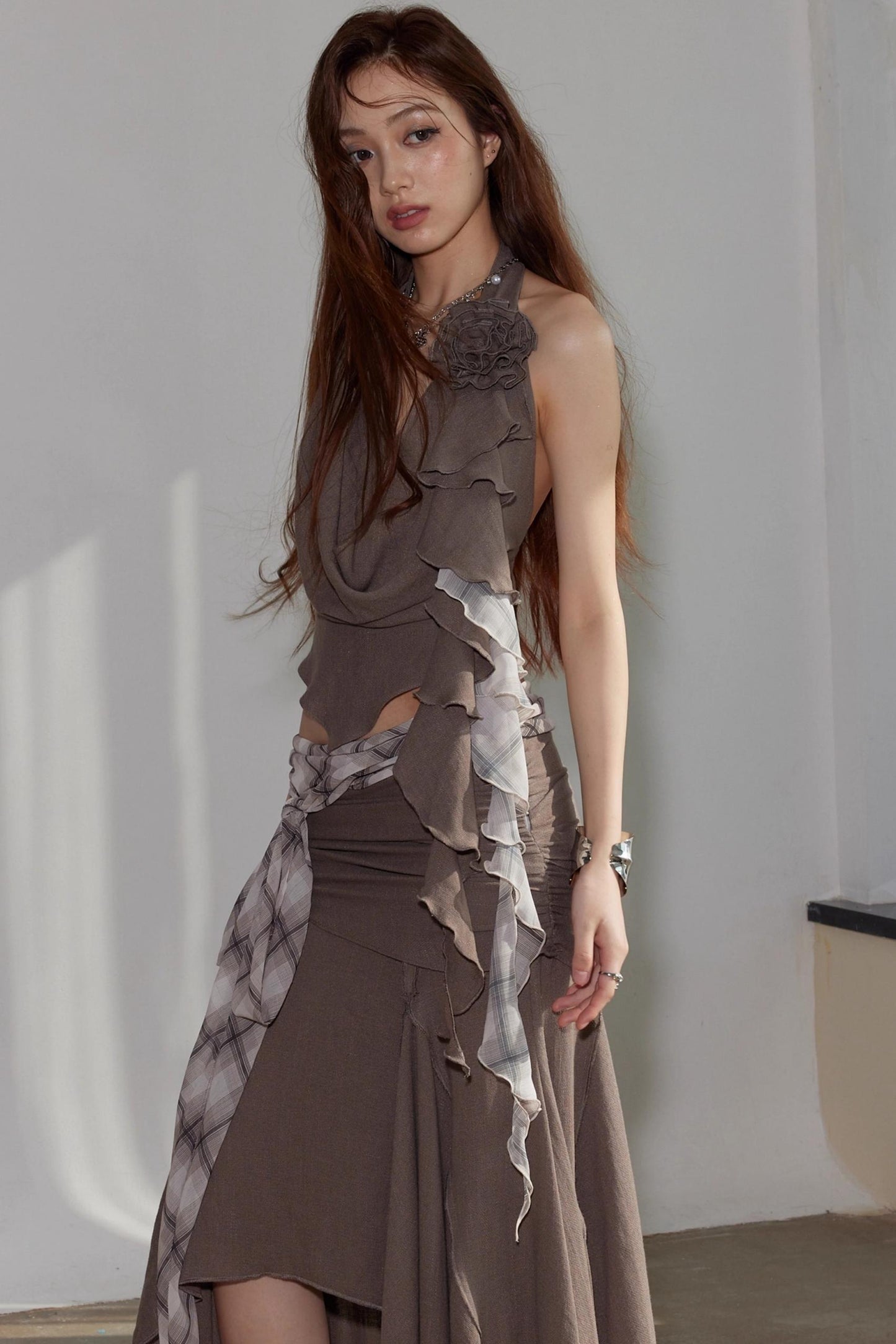 Color Clash Swing Vest & Skirt Set-Up