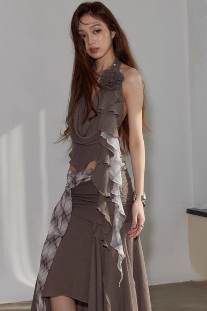 Color Clash Swing Vest & Skirt Set-Up