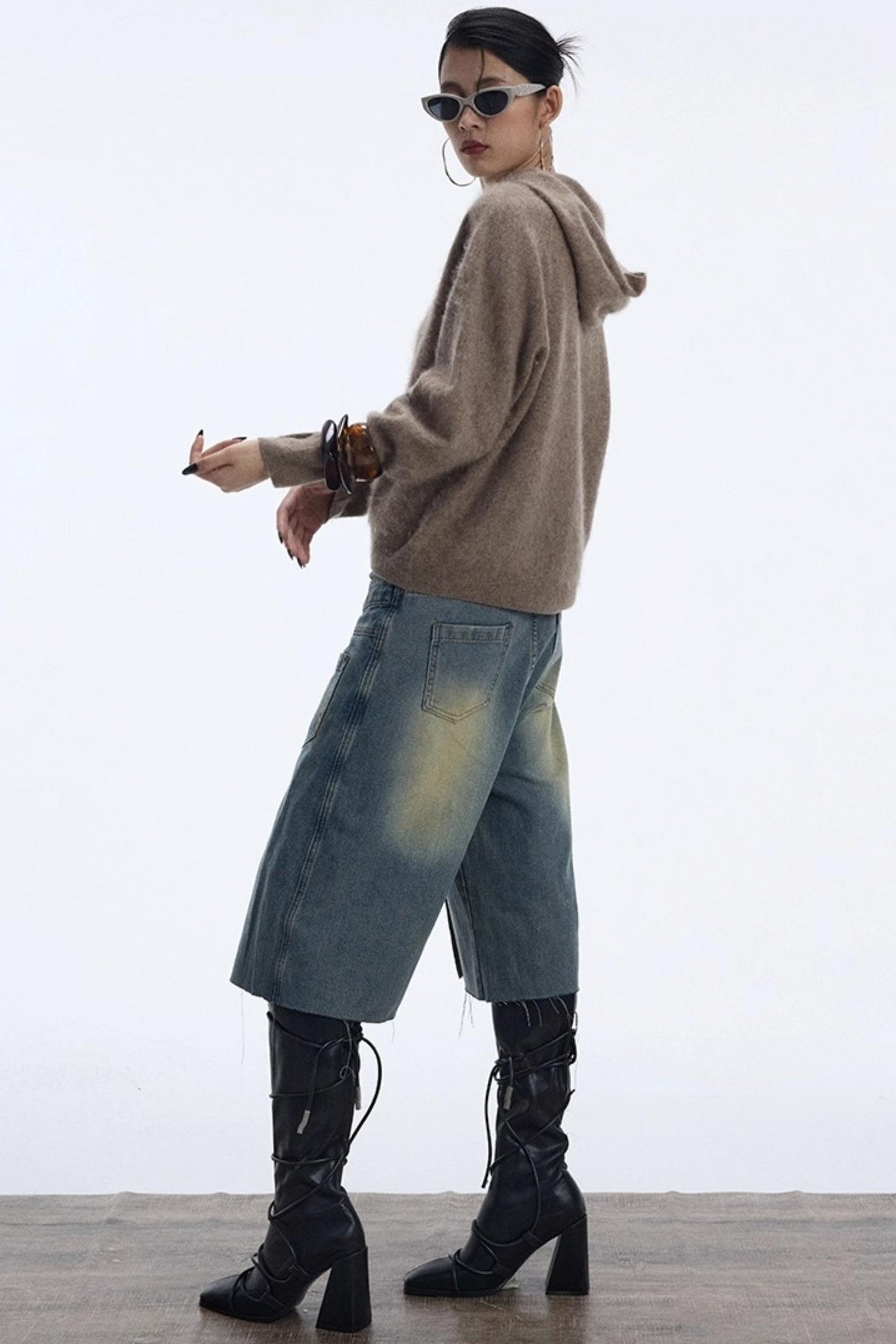 Distressed Denim Shorts