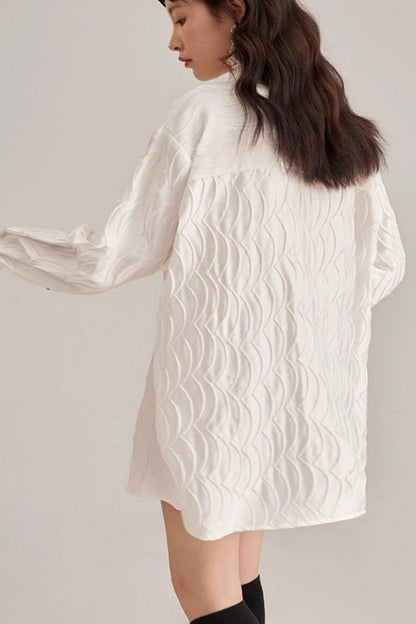 Original Design White Long-Sleeved Shirt