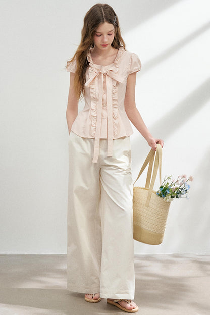 Pink Pleated Blouse