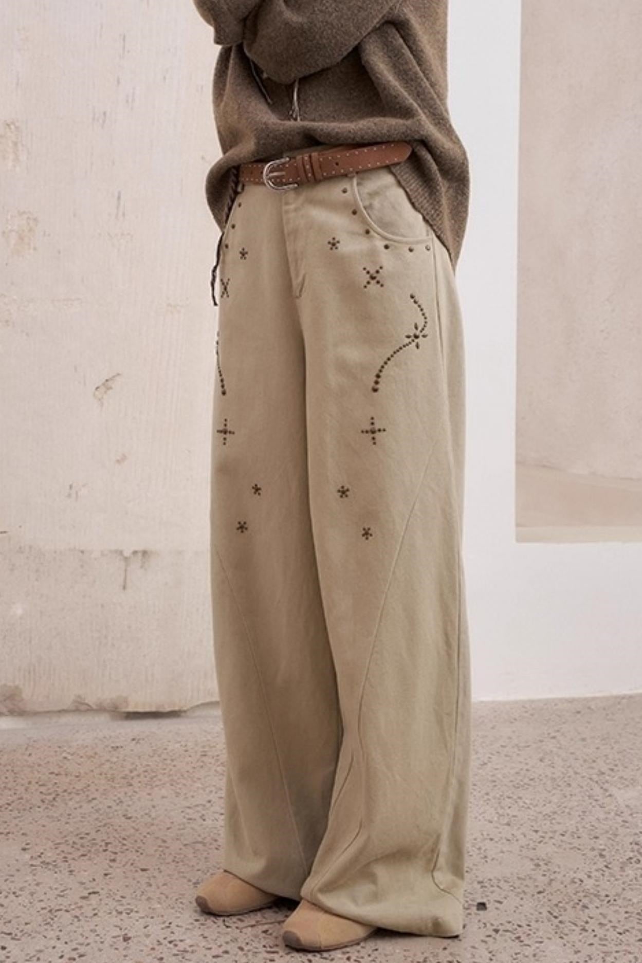 Diamond Straight Loose Wide Pants