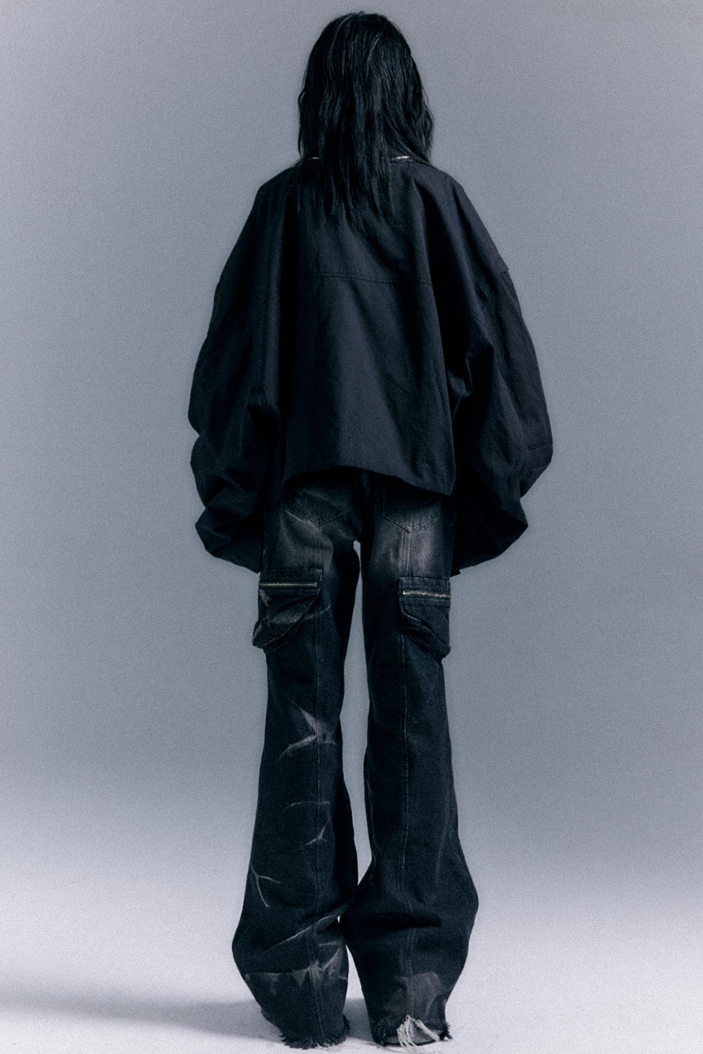 Vintage Studded Denim Flared Pants