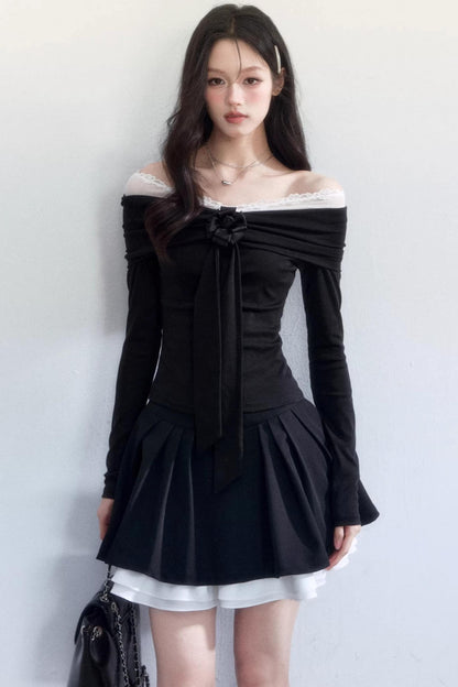 Nocturne Lace Off-Shoulder Top