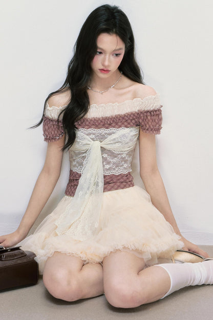 Plaid One-Shoulder Top