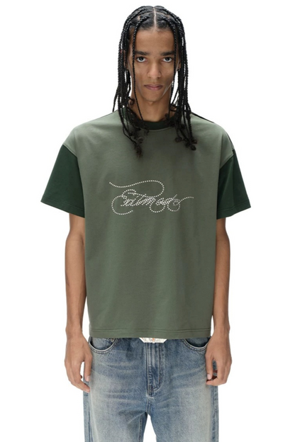 Exitmode Retro Distressed Floral Embroidery T-Shirt