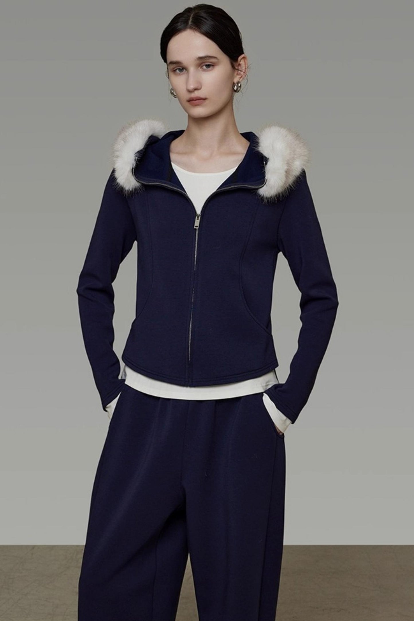 Fur Collar Jacket Set-Up