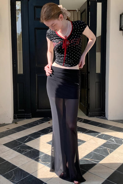 Summer Polka Dot V-Neck Tee