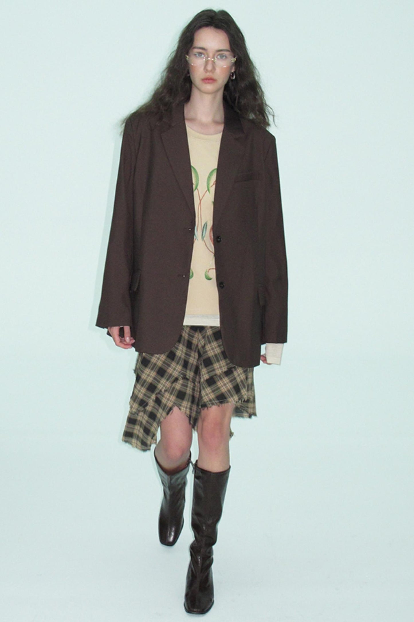 Wood Grain Pleat Skirt