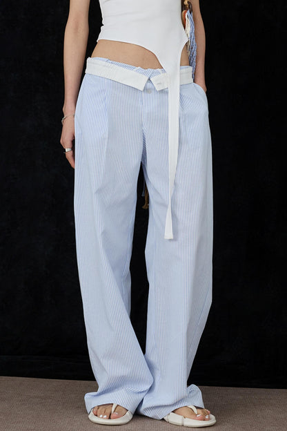 Blue Wide-Leg Pants