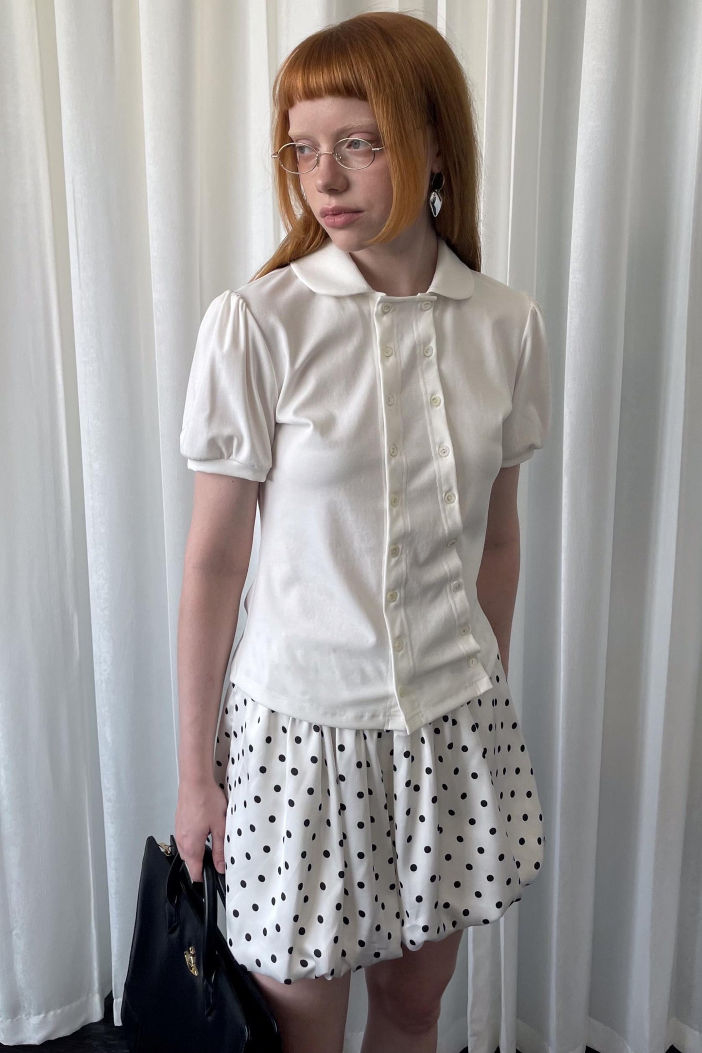 Lantern Sleeve Polo Tee