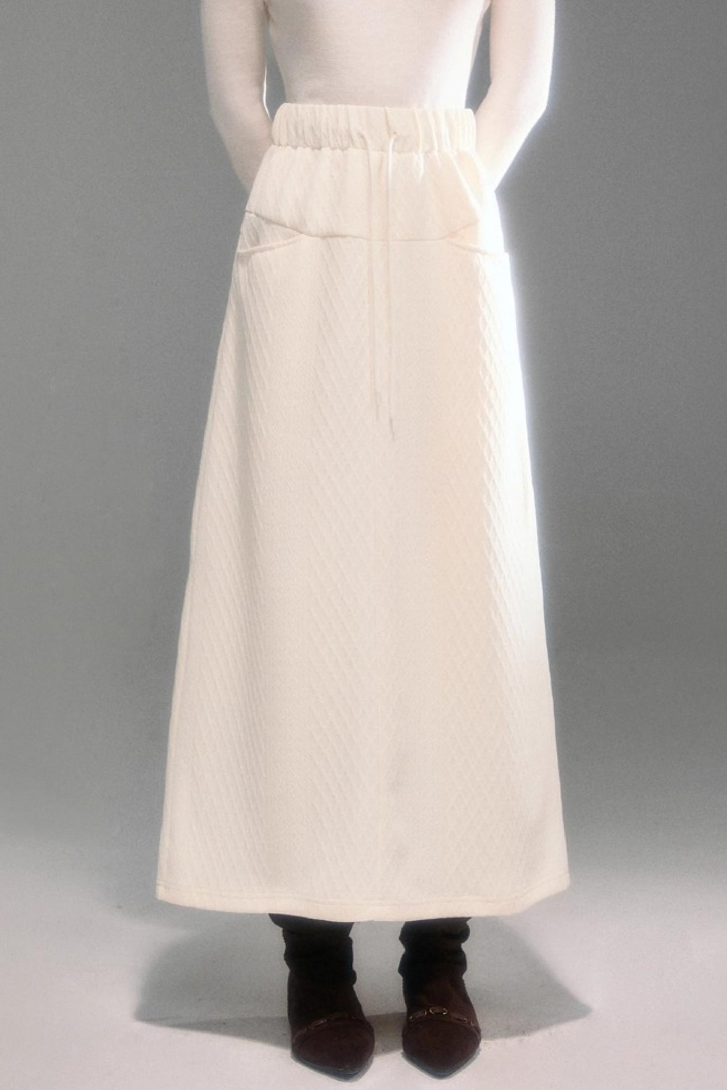 Moroccan Quilted Texture Sweatshirt Skirt Set-Up