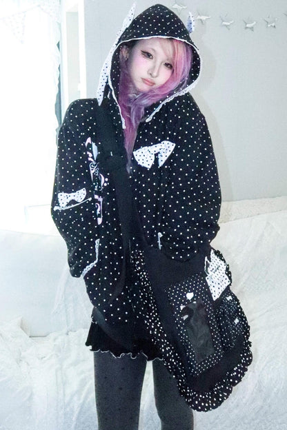 Velvet Polka Dot Sweatshirt