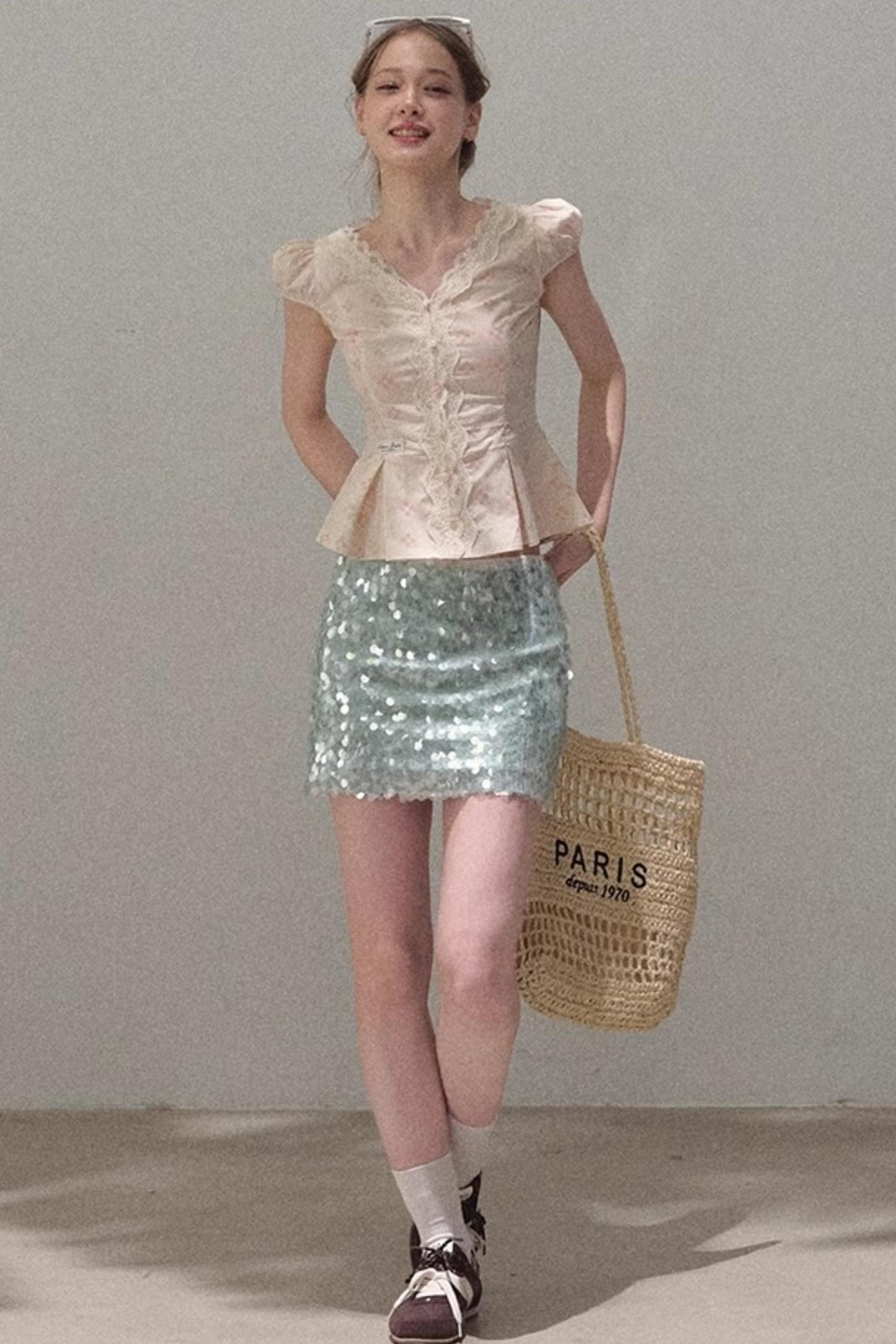 Sequin A-Line Mini Skirt