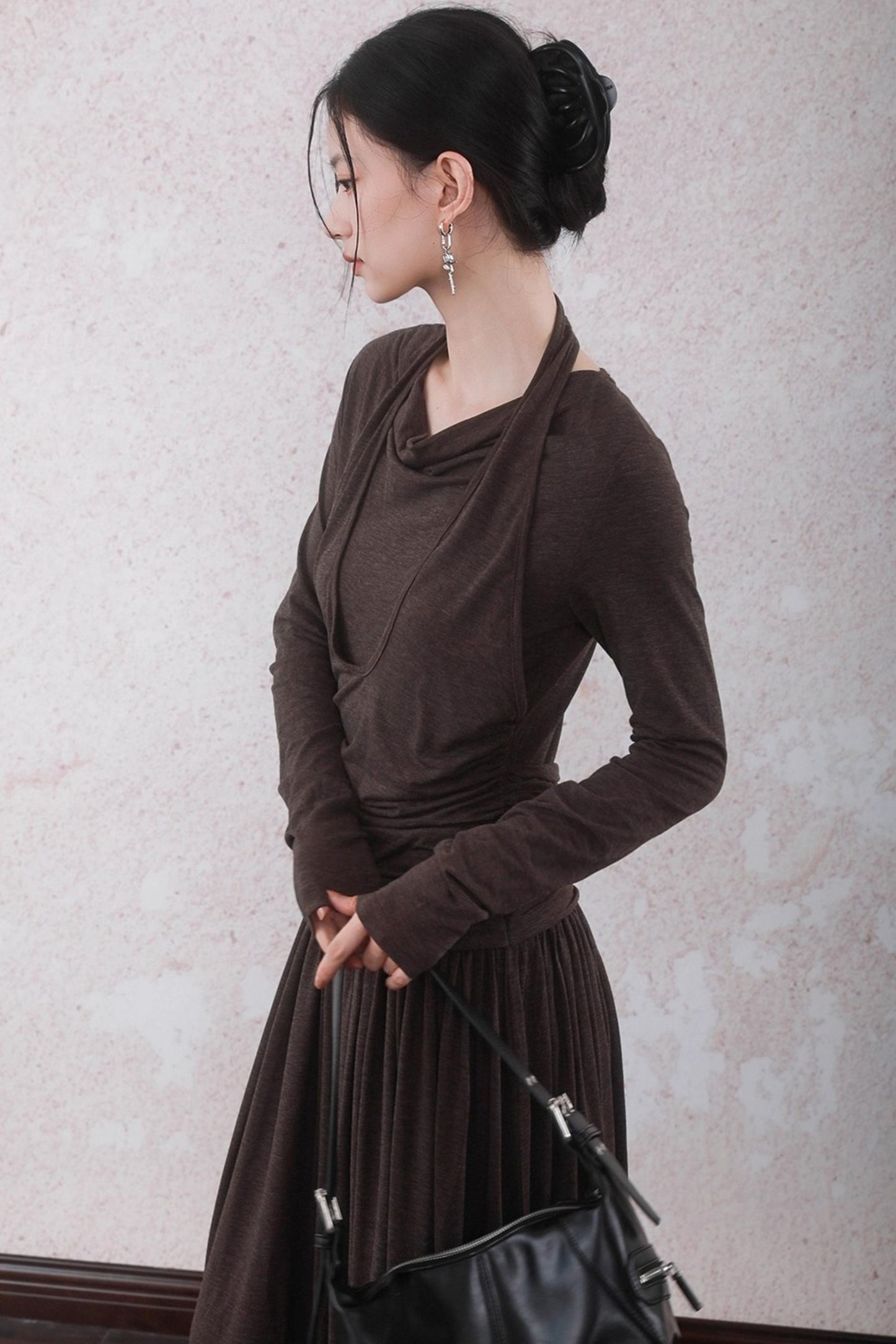 Latte Brown Wool Dress