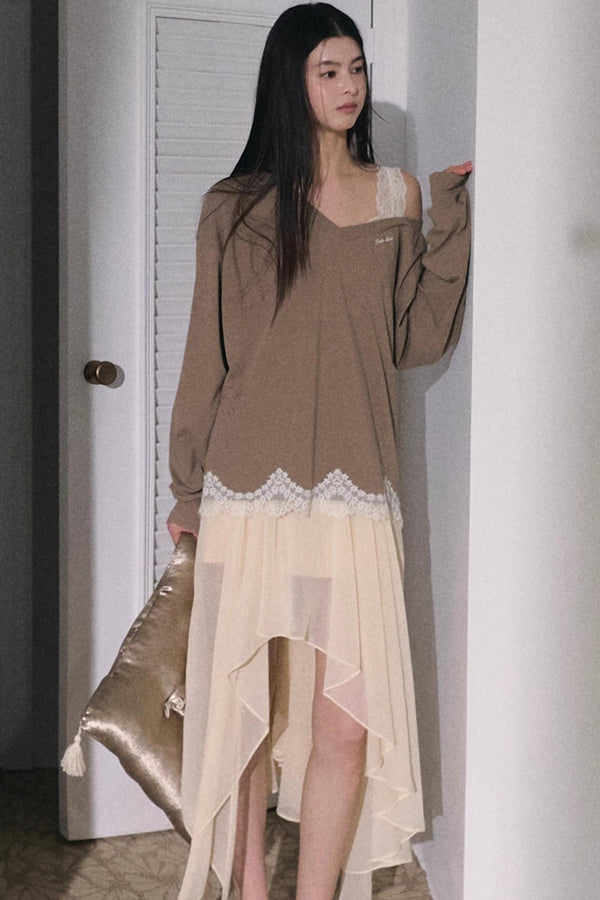 Slanted Shoulder Sweatshirts