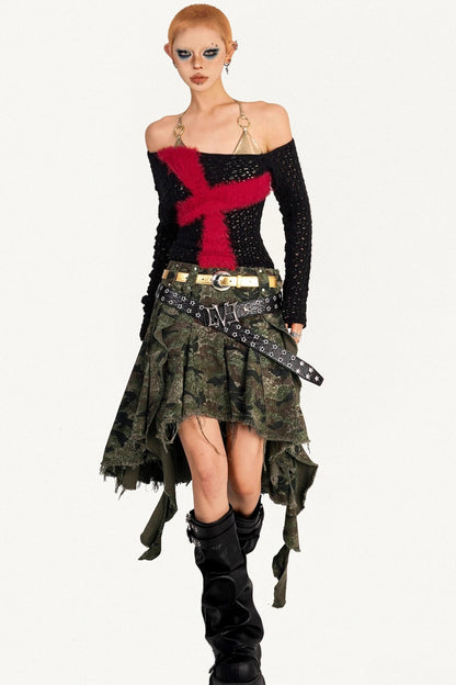 Autumn Camo Denim Skirt