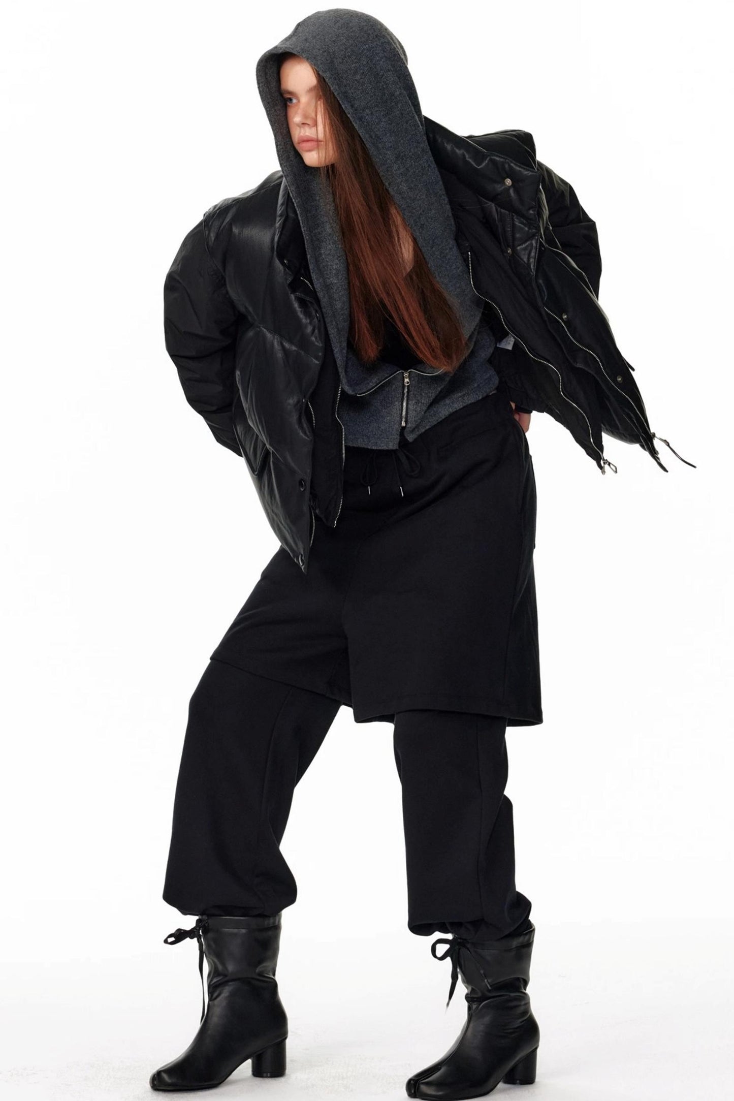 Vintage Hooded Knit Cardigan Top