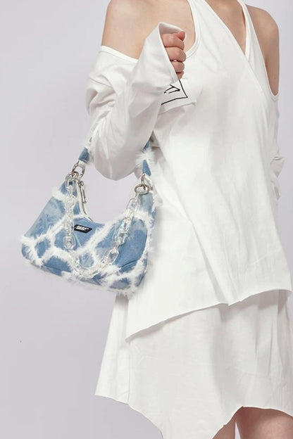 Y2K Retro Denim Shoulder Bag
