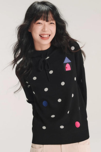 Colorful House Hooded Knit Sweater