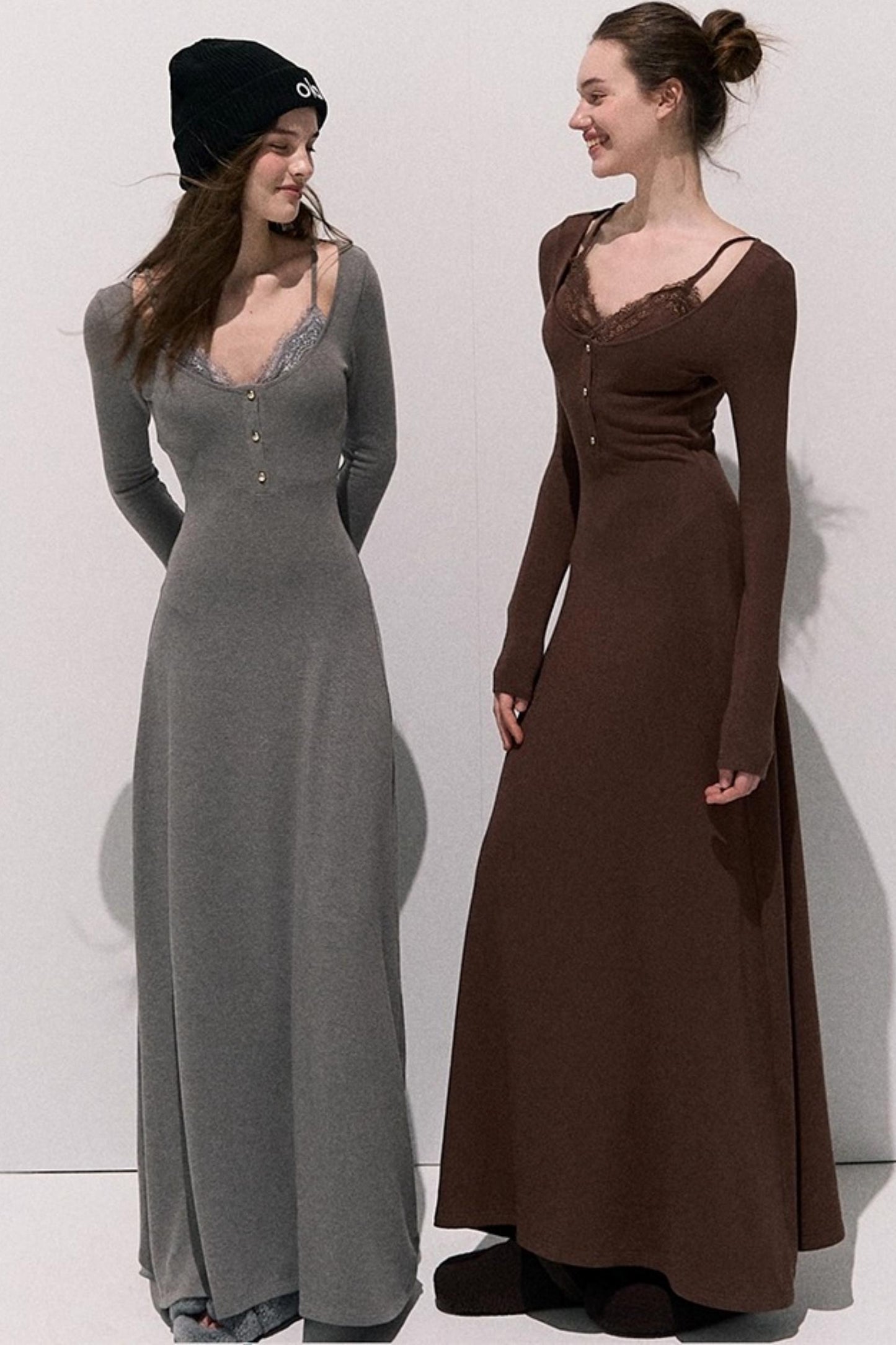 Basic Lace Knit Waist Dress