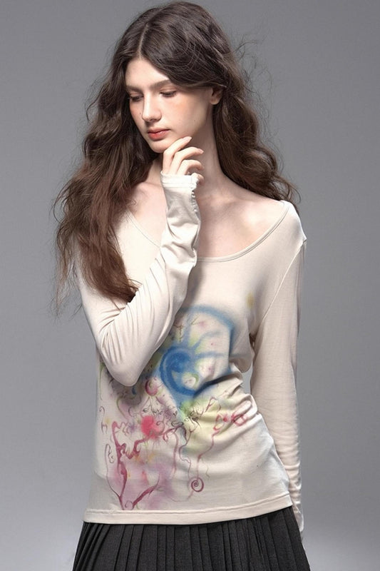 Sand Rose Large Neckline Sunscreen T-Shirt