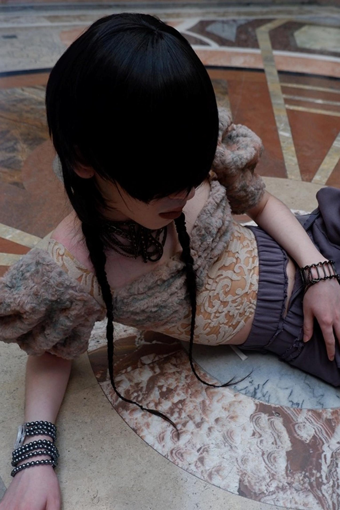 Patchwork Sheer Bud Strap Top